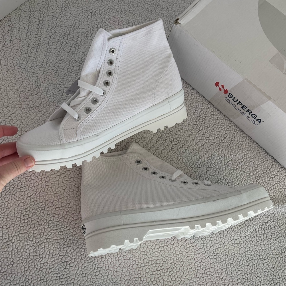 Superga Nib Alpina White Unisex Canvas Lug Platform Sneaker — image 4 of 8